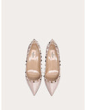 WOMEN'S VALENTINO GARAVANI PATENT ROCKSTUD PUMP 85MM POUDRE