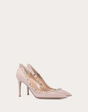 WOMEN'S VALENTINO GARAVANI PATENT ROCKSTUD PUMP 85MM POUDRE