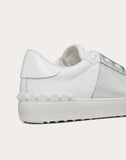 WOMEN'S VALENTINO GARAVANI OPEN SNEAKER WITH METALLIC STRIPE SILVER