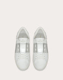 WOMEN'S VALENTINO GARAVANI OPEN SNEAKER WITH METALLIC STRIPE SILVER