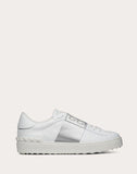 WOMEN'S VALENTINO GARAVANI OPEN SNEAKER WITH METALLIC STRIPE SILVER