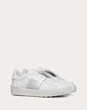 WOMEN'S VALENTINO GARAVANI OPEN SNEAKER WITH METALLIC STRIPE SILVER