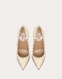 WOMEN'S VALENTINO GARAVANI ROCKSTUD GRAINY CALFSKIN PUMP 100 MM LIGHT IVORY