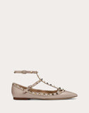 WOMEN'S VALENTINO GARAVANI PATENT ROCKSTUD CAGED BALLET FLAT POUDRE