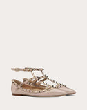 WOMEN'S VALENTINO GARAVANI PATENT ROCKSTUD CAGED BALLET FLAT POUDRE