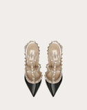 WOMEN'S VALENTINO GARAVANI PATENT ROCKSTUD CAGED PUMP 100MM BLACK