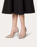 WOMEN'S VALENTINO GARAVANI ROCKSTUD PATENT LEATHER PUMP 100 MM POUDRE