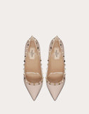 WOMEN'S VALENTINO GARAVANI ROCKSTUD PATENT LEATHER PUMP 100 MM POUDRE