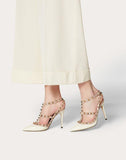 WOMEN'S VALENTINO GARAVANI PATENT ROCKSTUD CAGED PUMP 100MM IVORY