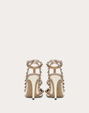 WOMEN'S VALENTINO GARAVANI PATENT ROCKSTUD CAGED PUMP 100MM IVORY