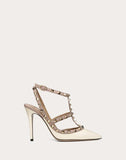 WOMEN'S VALENTINO GARAVANI PATENT ROCKSTUD CAGED PUMP 100MM IVORY