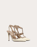 WOMEN'S VALENTINO GARAVANI PATENT ROCKSTUD CAGED PUMP 100MM IVORY