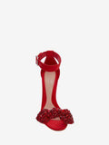 WOMEN'S ALEXANDER McQUEEN BOW EMBROIDERED SANDAL LUST RED