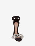 WOMEN'S ALEXANDER McQUEEN BOW EMBROIDERED SANDAL BLACK/MULTICOLOR