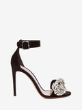 WOMEN'S ALEXANDER McQUEEN BOW EMBROIDERED SANDAL BLACK/MULTICOLOR