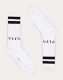 MEN'S VALENTINO VLTN SOCKS WHITE/ BLACK