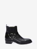 MEN'S ALEXANDER McQUEEN CUBAN HEEL BOOT BLACK/BOTTLE GREEN
