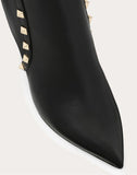 WOMEN'S VALENTINO GARAVANI ROCKSTUD CALFSKIN LEATHER ANKLE BOOT 85 MM BLACK