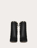WOMEN'S VALENTINO GARAVANI ROCKSTUD CALFSKIN LEATHER ANKLE BOOT 85 MM BLACK
