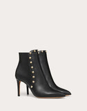 WOMEN'S VALENTINO GARAVANI ROCKSTUD CALFSKIN LEATHER ANKLE BOOT 85 MM BLACK