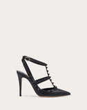 WOMEN'S VALENTINO GARAVANI ROCKSTUD ANKLE STRAP PUMP WITH TONAL STUDS 100 MM BLACK