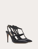WOMEN'S VALENTINO GARAVANI ROCKSTUD ANKLE STRAP PUMP WITH TONAL STUDS 100 MM BLACK