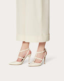 WOMEN'S VALENTINO GARAVANI ROCKSTUD ANKLE STRAP PUMP WITH TONAL STUDS 100 MM