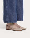WOMEN'S VALENTINO GARAVANI ROCKSTUD PATENT LEATHER SLINGBACK BALLET FLAT