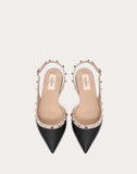 WOMEN'S VALENTINO GARAVANI ROCKSTUD CALFSKIN LEATHER SLINGBACK BALLET FLAT BLACK