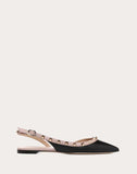 WOMEN'S VALENTINO GARAVANI ROCKSTUD CALFSKIN LEATHER SLINGBACK BALLET FLAT BLACK
