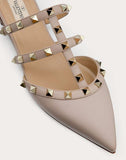 WOMEN'S VALENTINO GARAVANI ROCKSTUD CALFSKIN MULE POUDRE