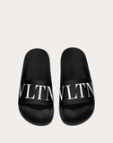 WOMEN'S VALENTINO GARAVANI VLTN RUBBER SLIDE SANDAL BLACK
