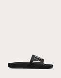 WOMEN'S VALENTINO GARAVANI VLTN RUBBER SLIDE SANDAL BLACK