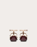 WOMEN'S VALENTINO GARAVANI PATENT ROCKSTUD CAGED BALLET FLAT MAROON