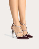 WOMEN'S VALENTINO GARAVANI PATENT ROCKSTUD CAGED PUMP 100MM MAROON