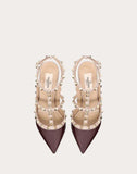 WOMEN'S VALENTINO GARAVANI PATENT ROCKSTUD CAGED PUMP 100MM MAROON