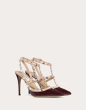 WOMEN'S VALENTINO GARAVANI PATENT ROCKSTUD CAGED PUMP 100MM MAROON