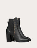 WOMEN'S VALENTINO GARAVANI ROCKSTUD GRAINY CALFSKIN ANKLE BOOT 80 MM BLACK
