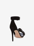 WOMEN'S ALEXANDER McQUEEN BOW EMBROIDERED SANDAL BLACK