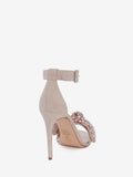 WOMEN'S ALEXANDER McQUEEN BOW EMBROIDERED SANDAL PEONIE PINK