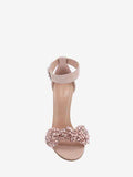 WOMEN'S ALEXANDER McQUEEN BOW EMBROIDERED SANDAL PEONIE PINK