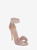 WOMEN'S ALEXANDER McQUEEN BOW EMBROIDERED SANDAL PEONIE PINK
