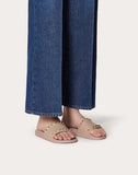 WOMEN'S VALENTINO GARAVANI ROCKSTUD RUBBER SLIDES POUDRE