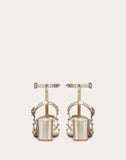 WOMEN'S VALENTINO GARAVANI METALLIC ROCKSTUD CAGED SANDAL 60MM PLATINUM