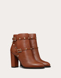 WOMEN'S VALENTINO GARAVANI GRAIN CALFSKIN LEATHER ROCKSTUD BOOTIE 100MM