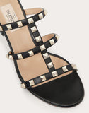 WOMEN'S VALENTINO GARAVANI ROCKSTUD CALFSKIN LEATHER SLIDE SANDAL 60 MM BLACK