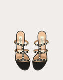WOMEN'S VALENTINO GARAVANI ROCKSTUD CALFSKIN LEATHER SLIDE SANDAL 60 MM BLACK