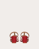 WOMEN'S VALENTINO GARAVANI ROCKSTUD CALFSKIN LEATHER SLIDE SANDAL 60 MM ROSSO VALENTINO