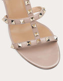 WOMEN'S VALENTINO GARAVANI ROCKSTUD CALFSKIN LEATHER SLIDE SANDAL 60 MM POUDRE