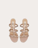 WOMEN'S VALENTINO GARAVANI ROCKSTUD CALFSKIN LEATHER SLIDE SANDAL 60 MM POUDRE